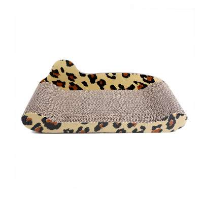 Leopard Printing Cat Scratching Jumbo Couch Corrugated Cardboard Scratch Pad Bed Lounge Cat Scratcher Sofa