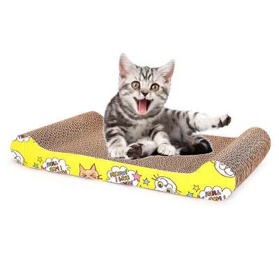 Corrugated cat lounge scratching board Cat scratcher cardboard with catnip