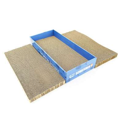 Corrugated cardboard Cat Scratcher 3 layer Cardboard Cat Scratching Board Box with Catnip