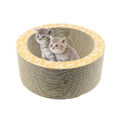 Corrugated Round Cardboard Scratcher Board Toy Catnip Cat Turbo Scratcher Lounge