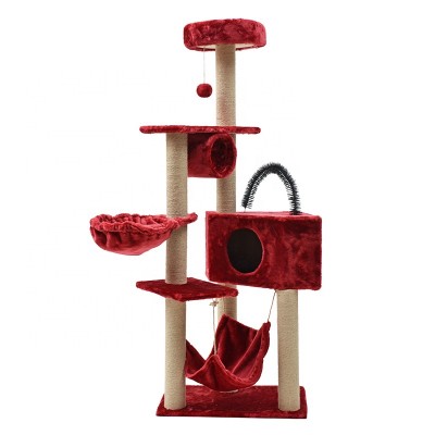 63inch H Large Luxury Cat Tree Tower Condo Playground Cage Kitten Multi-Level Cat house tower Tree